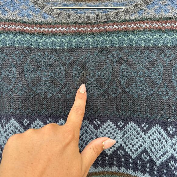 Peruvian Connection Knit Long Sleeve Dress Wool Alpaca Pima Cotton XS Fair Isle - Picture 9 of 10